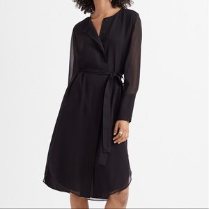 NWT Club Monaco silk shirt tail belted dress